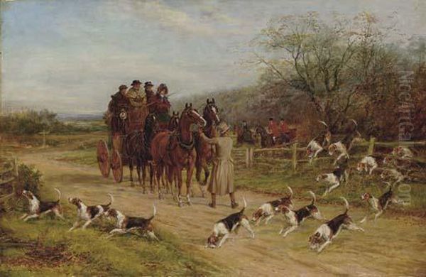 Hounds First, Gentlemen, Hounds First Oil Painting by Heywood Hardy