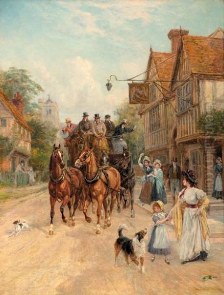 On The Way Oil Painting by Heywood Hardy