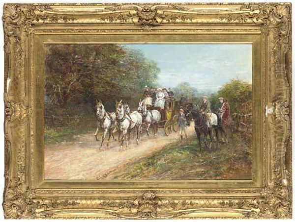 A Well Matched Team Oil Painting by Heywood Hardy