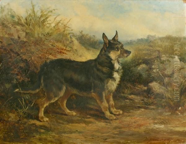 Aterrier Standing In A Landscape Oil Painting by Heywood Hardy