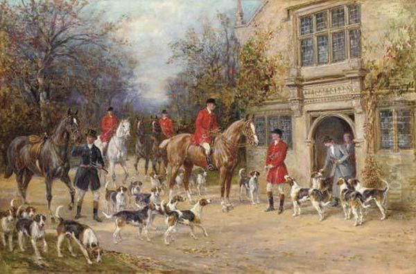 Before The Hunt Oil Painting by Heywood Hardy