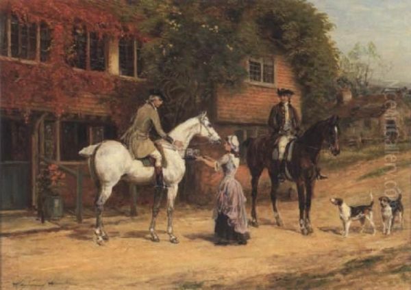 Morning Refreshment Oil Painting by Heywood Hardy