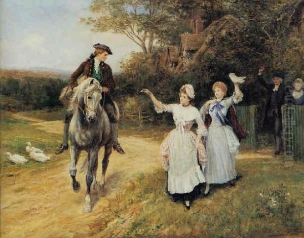 Leaving Home Oil Painting by Heywood Hardy