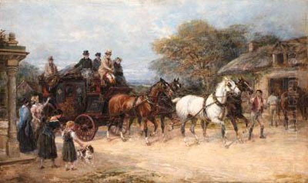 The Bath To London Coach Oil Painting by Heywood Hardy