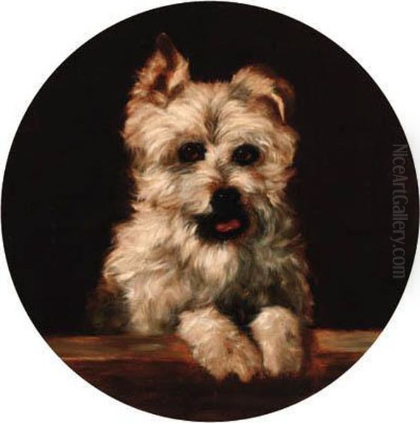 A West Highland Terrier Oil Painting by Heywood Hardy