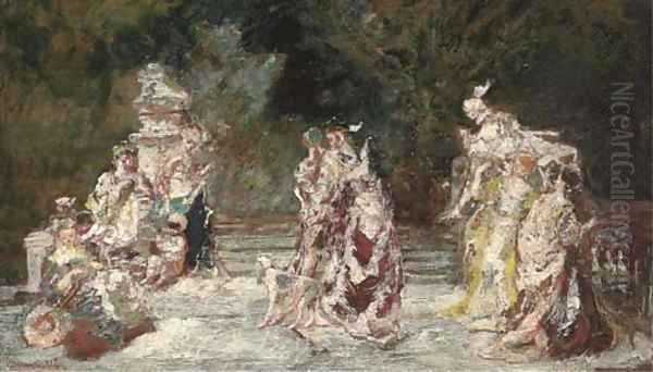 Fate dans un Parc Oil Painting by Adolphe Joseph Thomas Monticelli