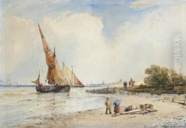 Near The Mouth Of The Thames Oil Painting by Thomas Bush Hardy