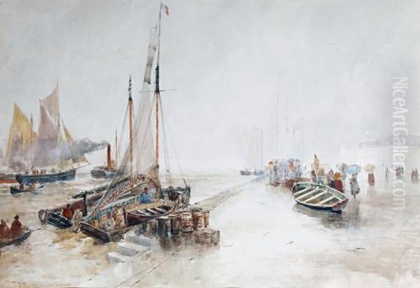 Wet Day, Boulogne Oil Painting by Thomas Bush Hardy