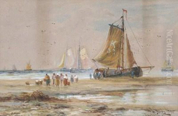 Dutch Coast Oil Painting by Thomas Bush Hardy