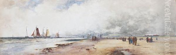 Scheveningen Beach Oil Painting by Thomas Bush Hardy