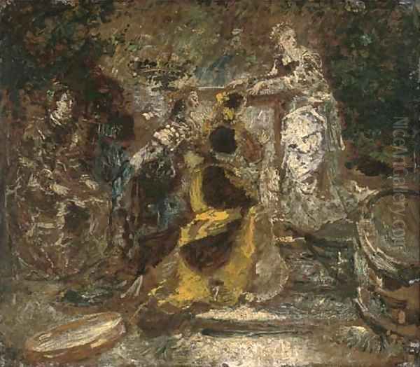 A musical soiree Oil Painting by Adolphe Joseph Thomas Monticelli