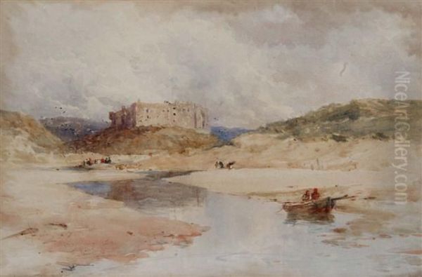 Manorbier Castle Oil Painting by Thomas Bush Hardy