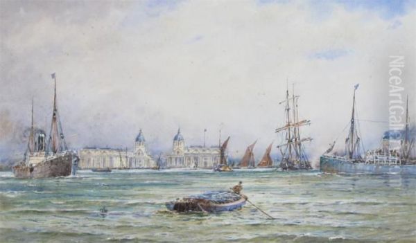 View Of Greenwich From The River Oil Painting by Thomas Bush Hardy