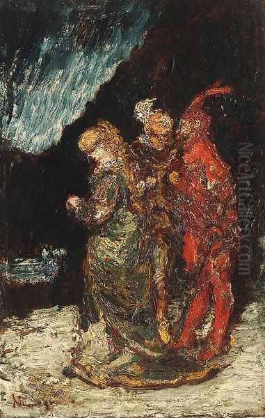 Mephisto Oil Painting by Adolphe Joseph Thomas Monticelli