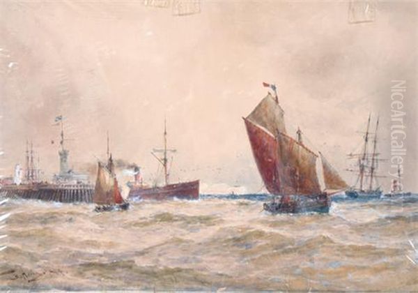 Leaving Port Oil Painting by Thomas Bush Hardy