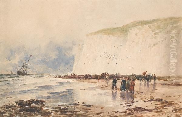 Under Beachy Head Oil Painting by Thomas Bush Hardy