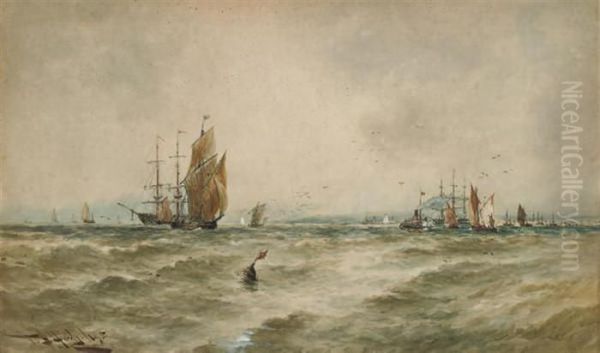 Off Portsmouth Oil Painting by Thomas Bush Hardy