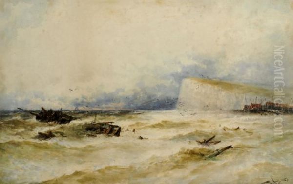 Isle Of Wight Signed And Dated 1887 Oil Painting by Thomas Bush Hardy