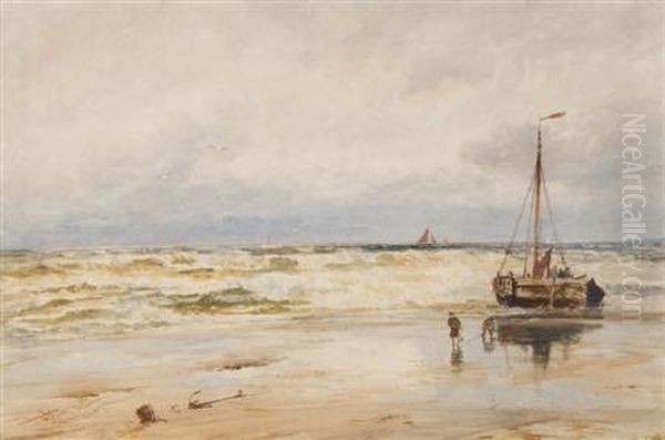 The Beach At Katjiwyk, Holland Oil Painting by Thomas Bush Hardy