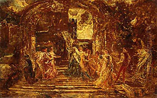 The Court of the Princess Oil Painting by Adolphe Joseph Thomas Monticelli