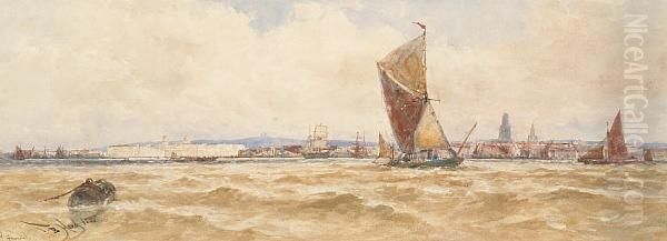 Off Greenwich Oil Painting by Thomas Bush Hardy