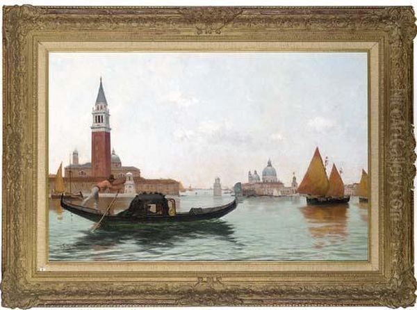 A Gondola Heading For St. Mark's, Venice Oil Painting by Thomas Bush Hardy