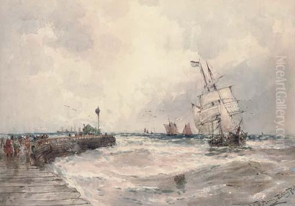 Entering Port Oil Painting by Thomas Bush Hardy