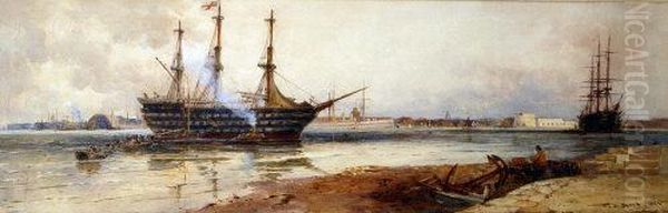 Portsmouth Harbour Oil Painting by Thomas Bush Hardy