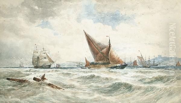 Off Dover Oil Painting by Thomas Bush Hardy