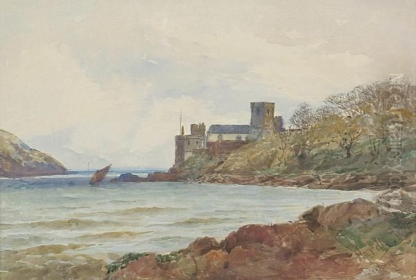 The Castle And Church Of St Petrox, Dartmouth, Devon Oil Painting by Thomas Bush Hardy