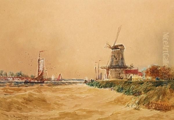 On The Maas Oil Painting by Thomas Bush Hardy