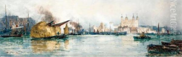 The Pool Of The Thames Oil Painting by Thomas Bush Hardy