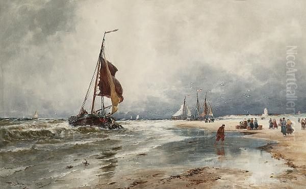 Katwijk Oil Painting by Thomas Bush Hardy