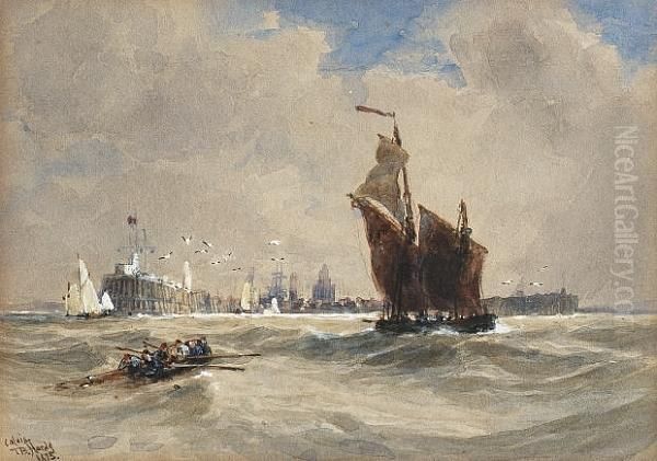 'calais'; 'on The Maas' Oil Painting by Thomas Bush Hardy