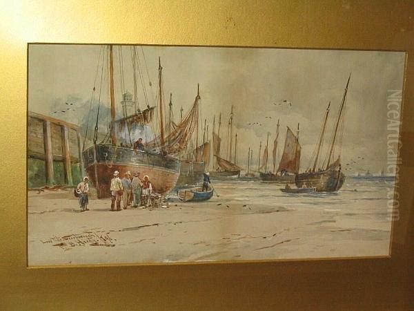 'scarborough', And 'low Tide Scarborough' Oil Painting by Thomas Bush Hardy