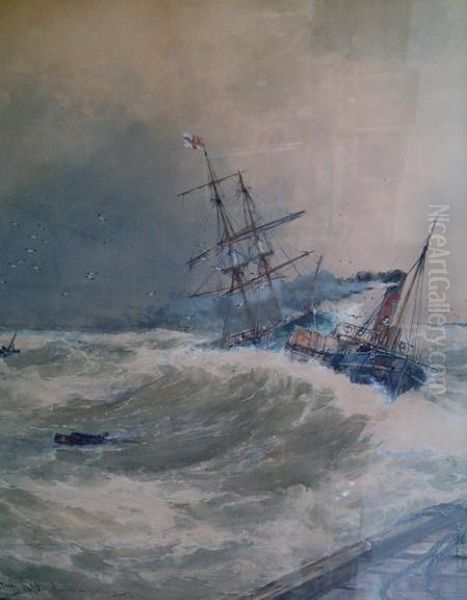 Rescued From Caister Bank Oil Painting by Thomas Bush Hardy