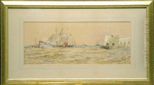 Off Portsmouth Oil Painting by Thomas Bush Hardy