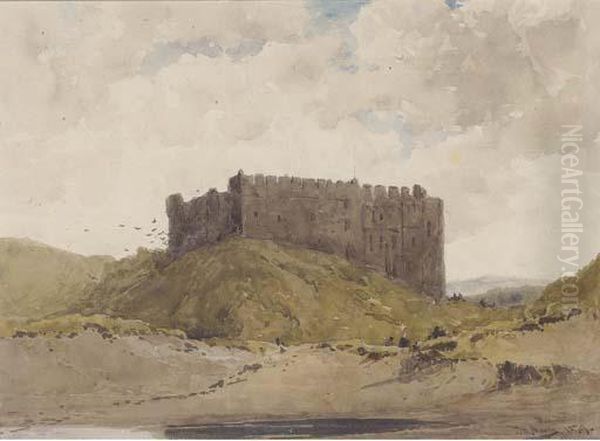 Manorbeer Castle, Pembroke Oil Painting by Thomas Bush Hardy