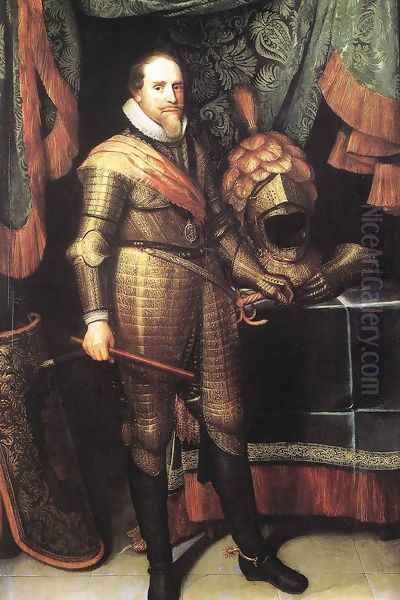 Prince Maurits, Stadhouder c. 1625 Oil Painting by Michiel Jansz. van Miereveld