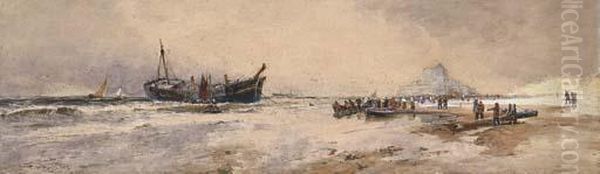 Wreck Of Jubtetuse Oil Painting by Thomas Bush Hardy