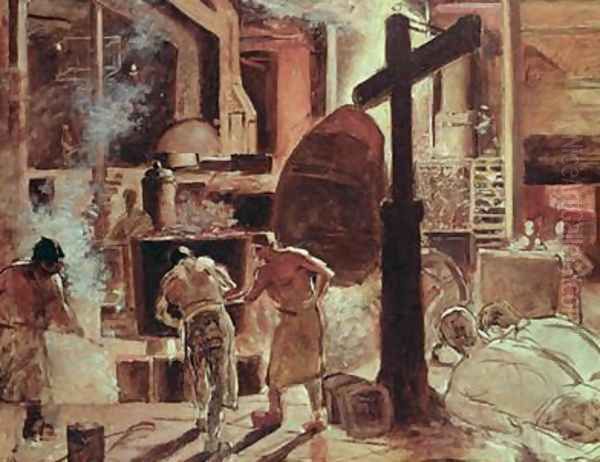 The Steelworks Oil Painting by Constantin Meunier