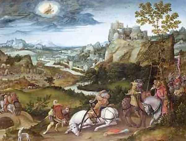 The Conversion of St Paul Oil Painting by Jan Mostaert