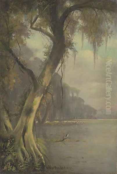 On the Bayou 2 Oil Painting by Joseph Rusling Meeker