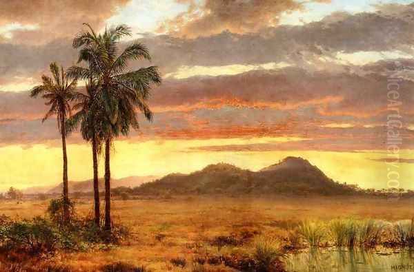 Tropical Landscape Oil Painting by Louis Remy Mignot