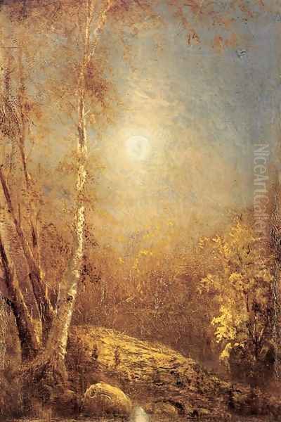 Morning Sun in Autumn Oil Painting by Louis Remy Mignot