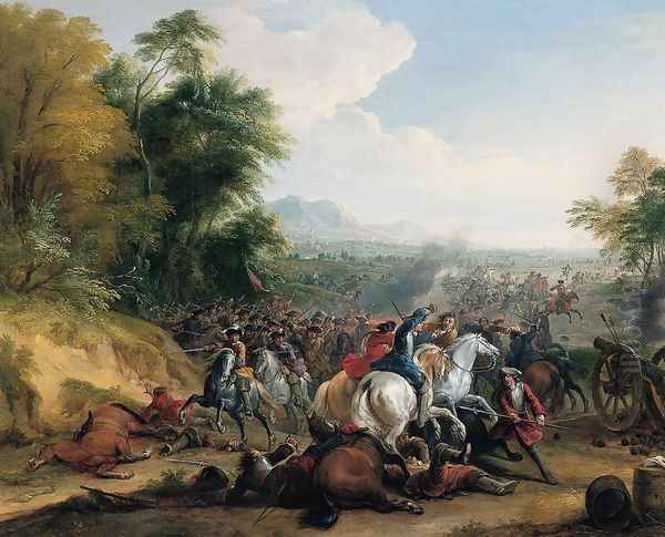 Cavalry Attack Oil Painting by Jean-Baptiste Martin (Des Batailles)