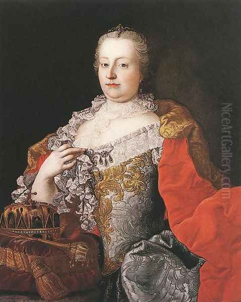 Queen Maria Theresia 1750s Oil Painting by Martin van, II Meytens