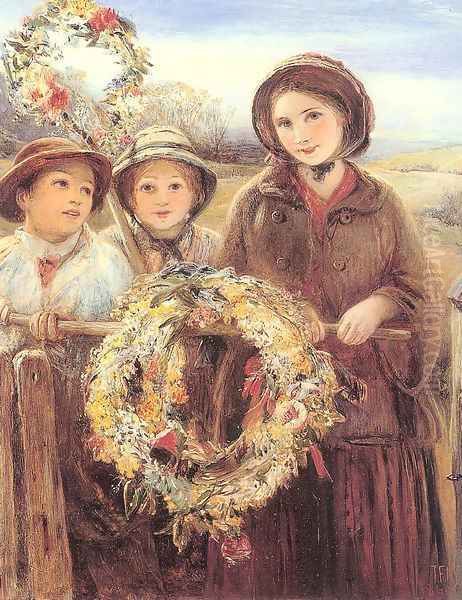 May Day Garlands 1860 Oil Painting by Thomas Falcon Marshall