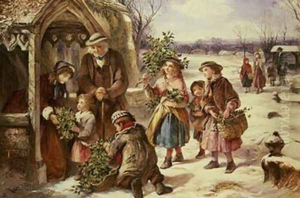 Christmas Morning 1865 Oil Painting by Thomas Falcon Marshall