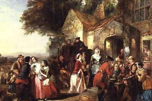 The Arrival of the Coach Oil Painting by Thomas Falcon Marshall